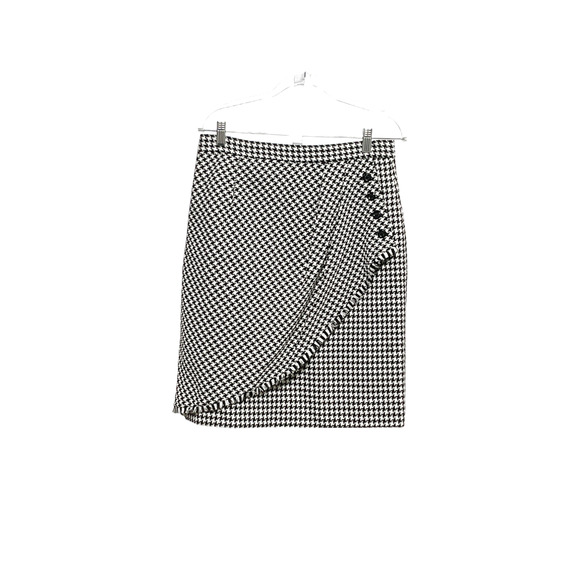 Tahari Black Houndstooth Wrap Skirt - Picture 1 of 4